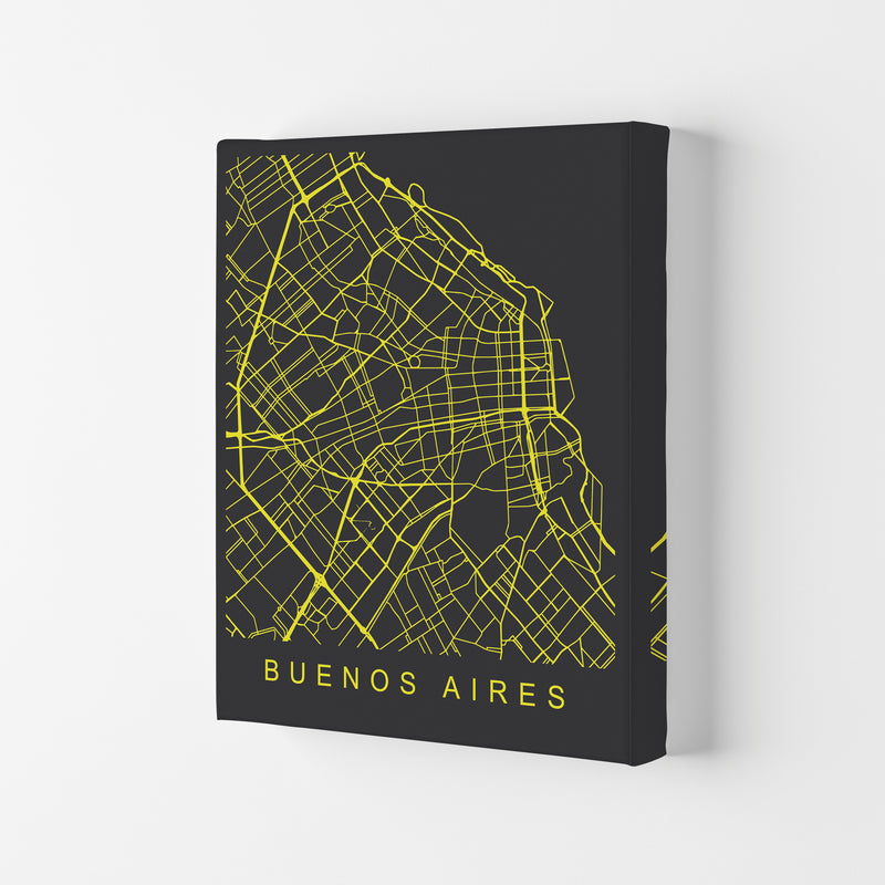 Buenos Aires Map Neon Art Print by Pixy Paper Canvas