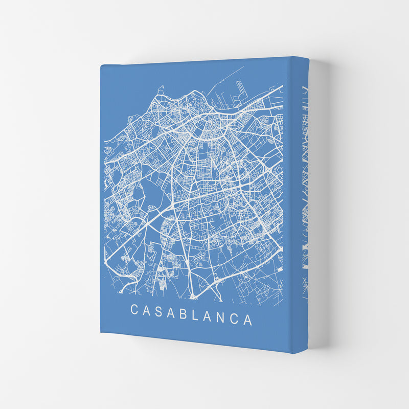 Casablanca Map Blueprint Art Print by Pixy Paper Canvas