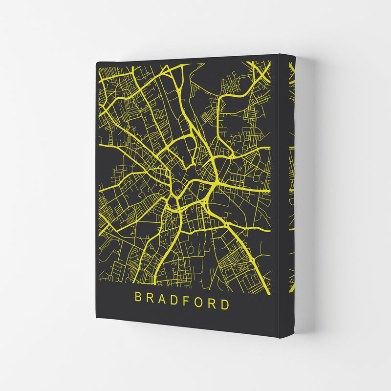Bradford Map Neon Art Print by Pixy Paper Canvas