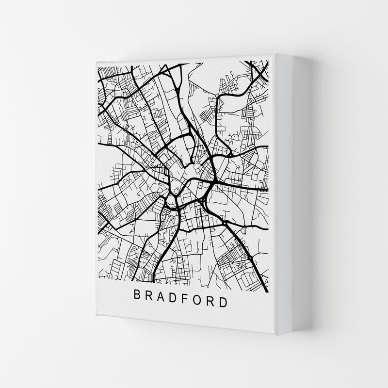 Bradford Map Art Print by Pixy Paper Canvas