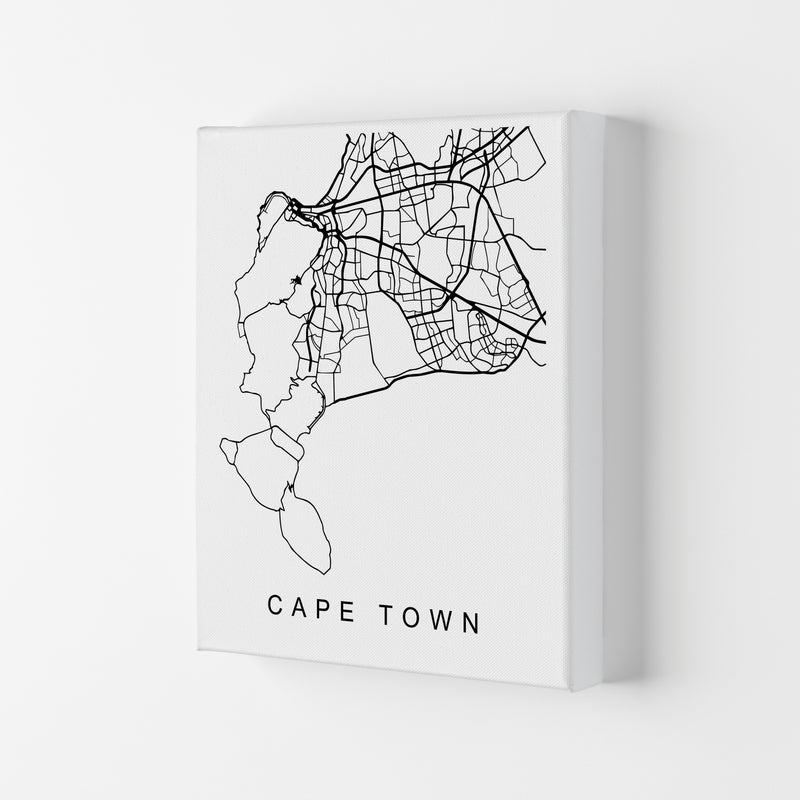 Cape Town Map Art Print by Pixy Paper Canvas