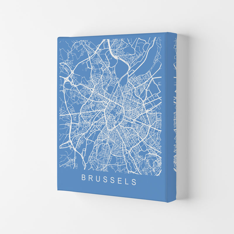 Brussels Map Blueprint Art Print by Pixy Paper Canvas