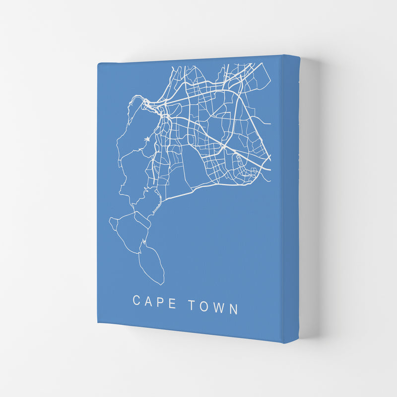 Cape Town Map Blueprint Art Print by Pixy Paper Canvas