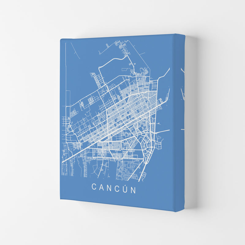 Cancun Map Blueprint Art Print by Pixy Paper Canvas