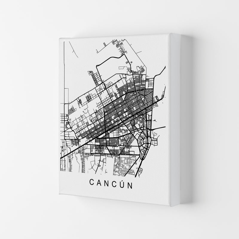 Cancun Map Art Print by Pixy Paper Canvas