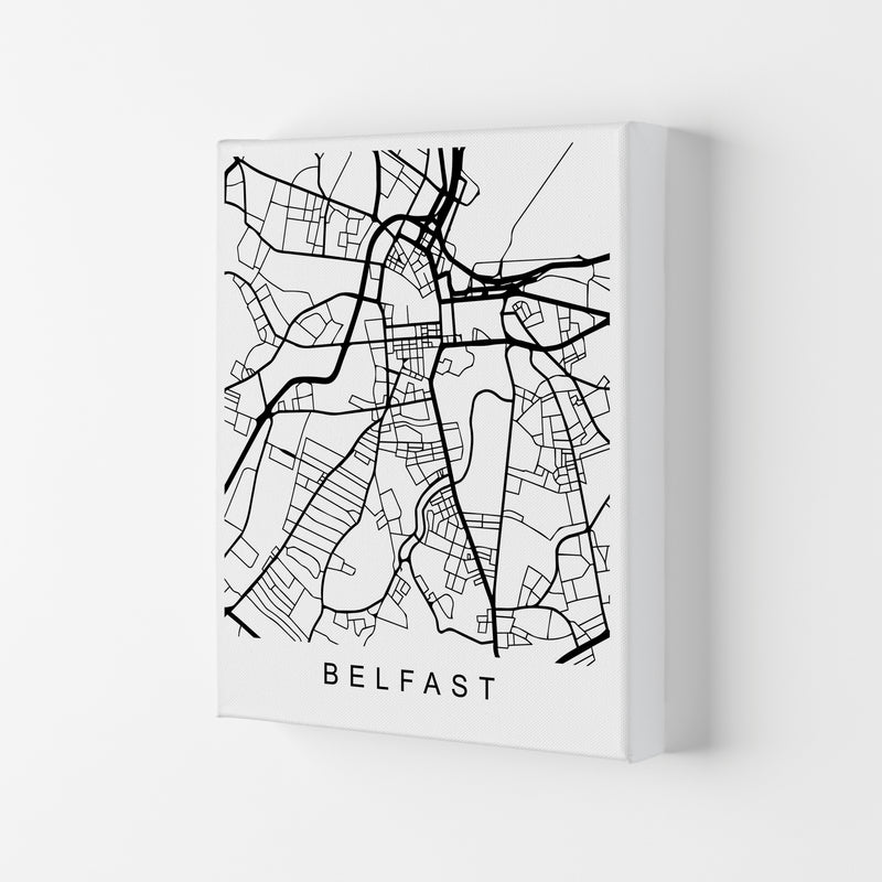 Belfast Map Art Print by Pixy Paper Canvas