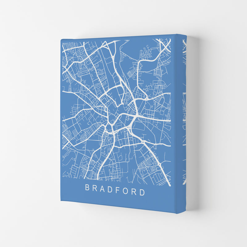 Bradford Map Blueprint Art Print by Pixy Paper Canvas