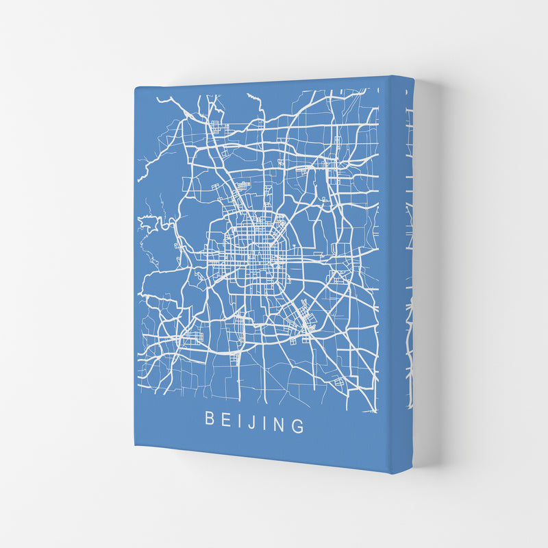 Beijing Map Blueprint Art Print by Pixy Paper Canvas
