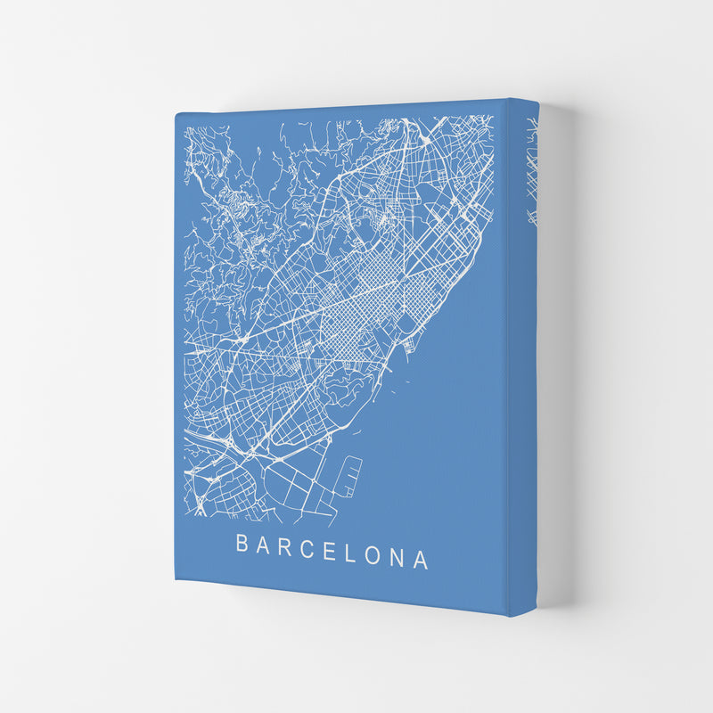 Barcelona Map Blueprint Art Print by Pixy Paper Canvas