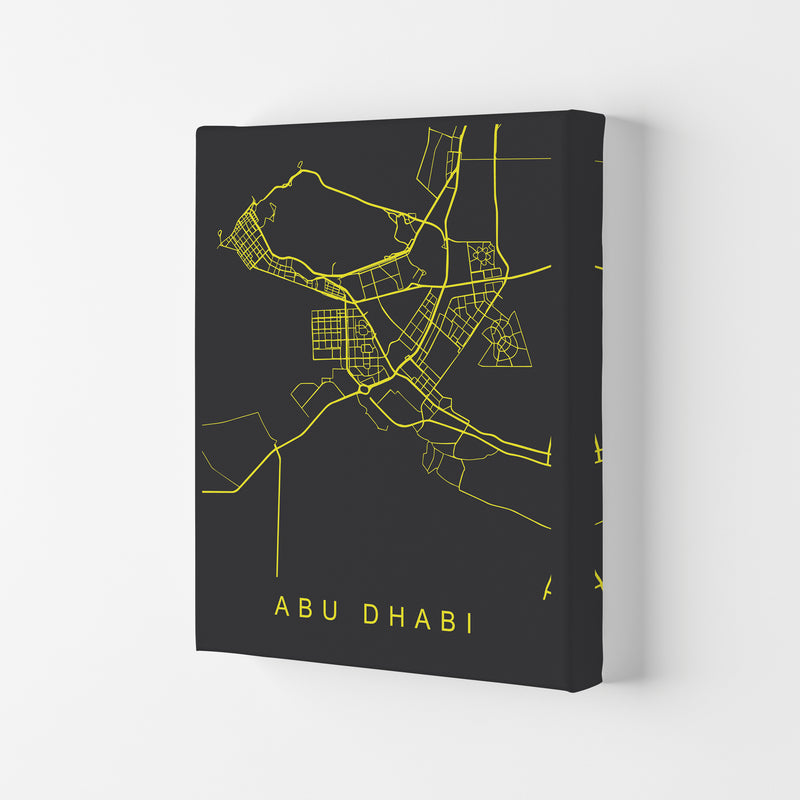 Abu Dhabi Map Neon Art Print by Pixy Paper Canvas