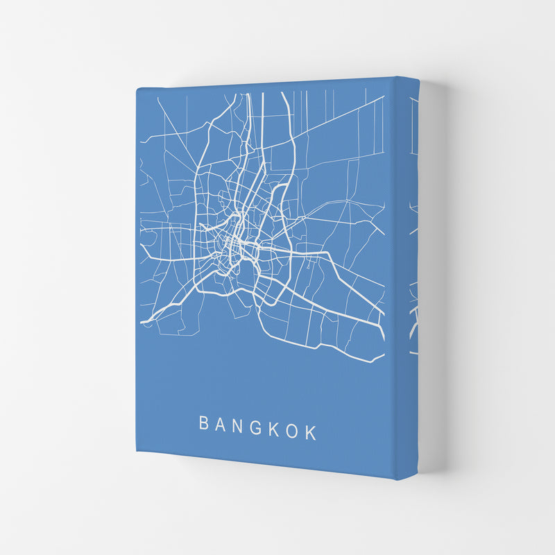 Bangkok Map Blueprint Art Print by Pixy Paper Canvas