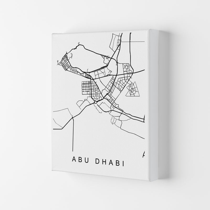 Abu Dhabi Map Art Print by Pixy Paper Canvas