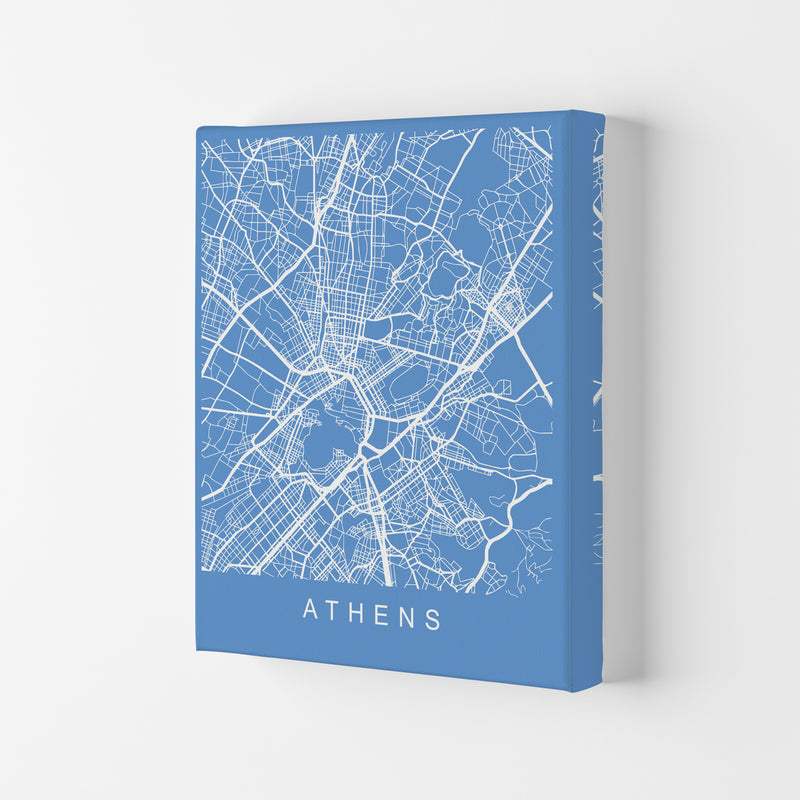 Athens Map Blueprint Art Print by Pixy Paper Canvas