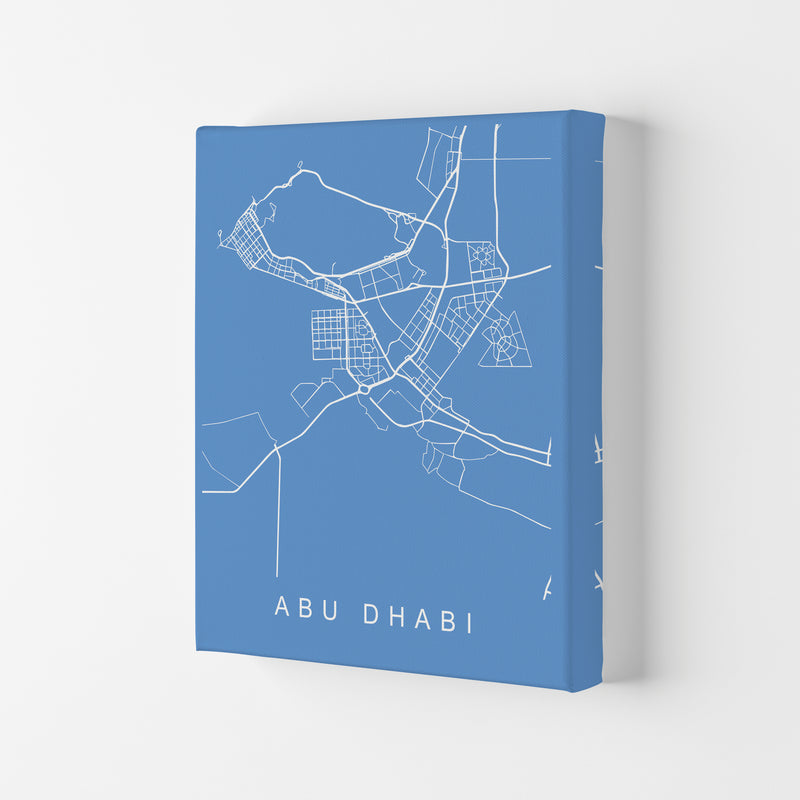 Abu Dhabi Map Blueprint Art Print by Pixy Paper Canvas