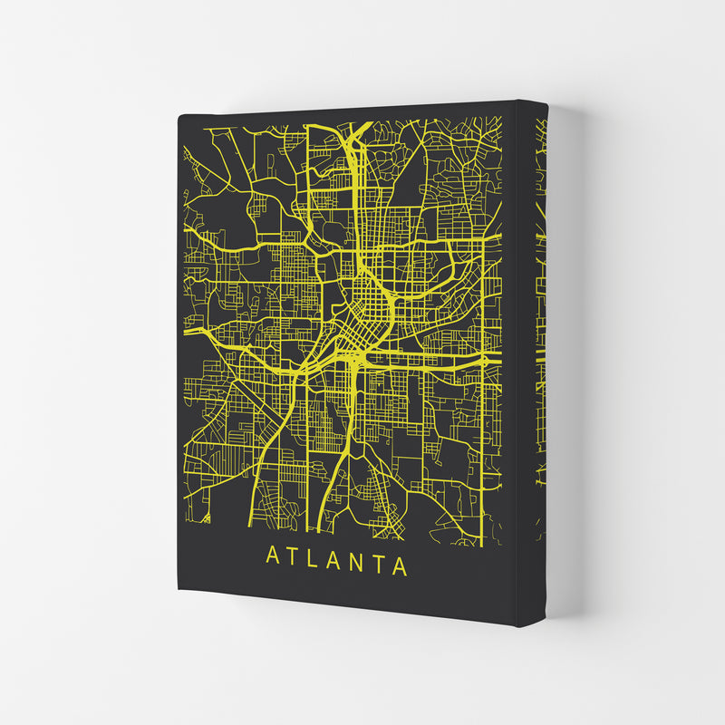 Atlanta Map Neon Art Print by Pixy Paper Canvas
