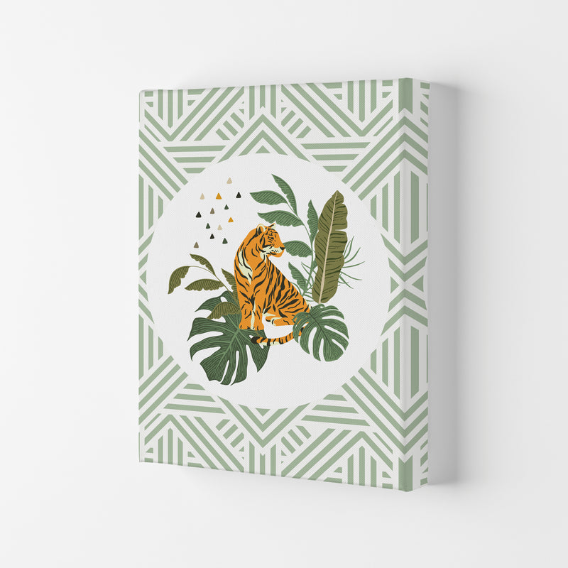 Wild Collection Aztec Tiger Art Print by Pixy Paper Canvas