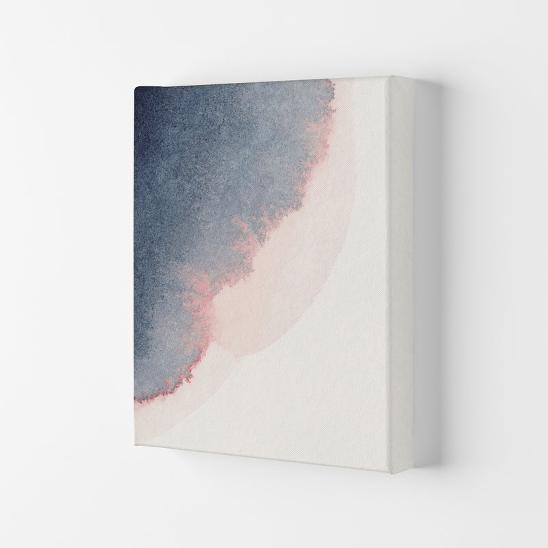 Sand Pink and Navy Watercolour 02 Art Print by Pixy Paper Canvas