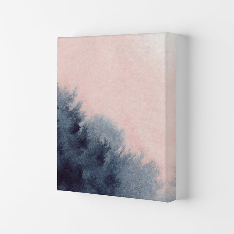 Sand Pink and Navy Watercolour 03 Art Print by Pixy Paper Canvas