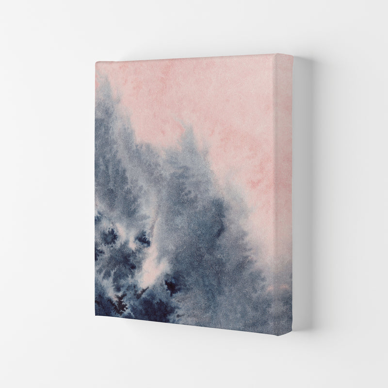 Sand Pink and Navy Watercolour 04 Art Print by Pixy Paper Canvas