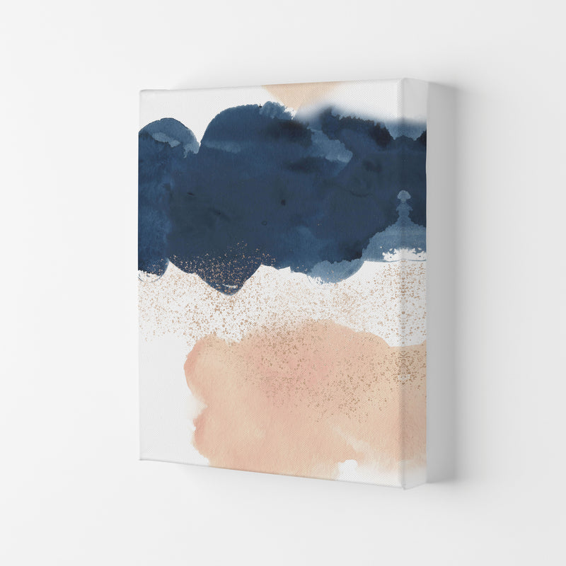Aztec Blush and Navy Watercolour 03 Art Print by Pixy Paper Canvas