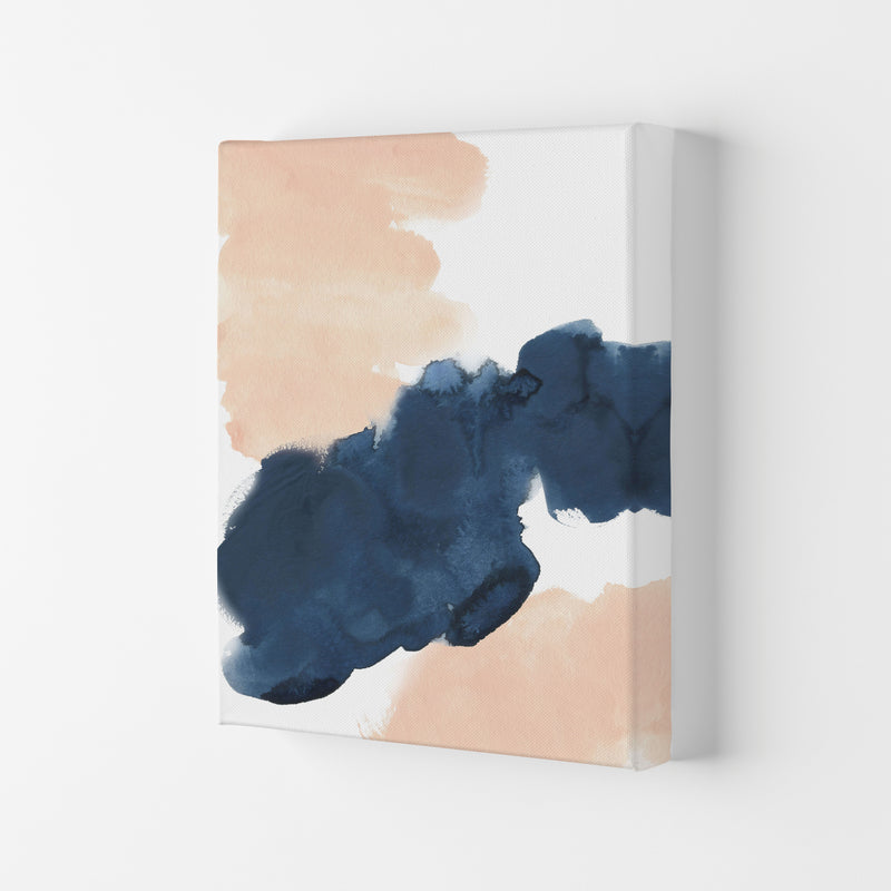 Aztec Blush and Navy Watercolour 02 Art Print by Pixy Paper Canvas