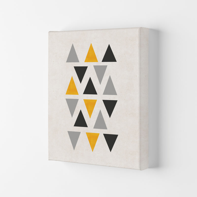 Small triangles mix mustard Art Print by Pixy Paper Canvas