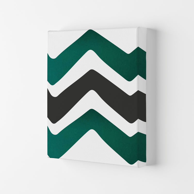 Zig zags emerald Art Print by Pixy Paper Canvas