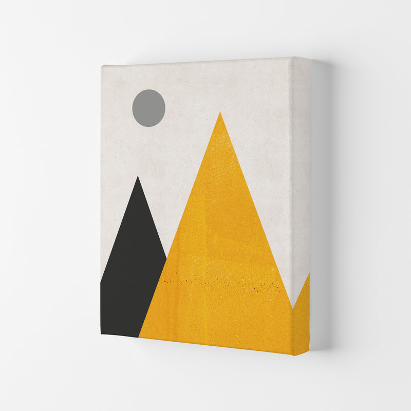 Mountains and moon mustard Art Print by Pixy Paper Canvas