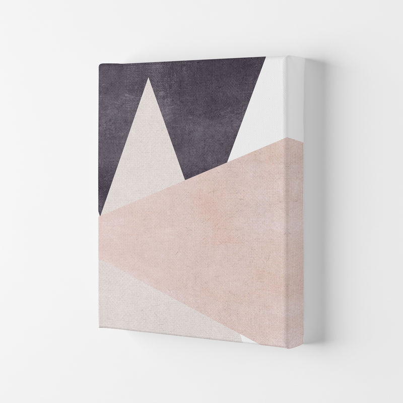 Large triangles pink cotton Art Print by Pixy Paper Canvas