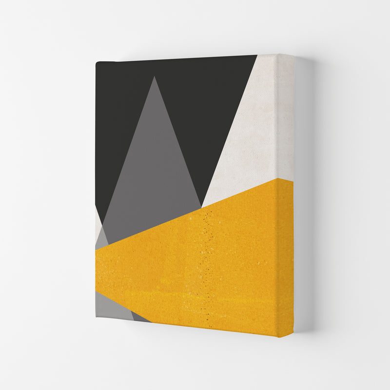 Large triangles mustard Art Print by Pixy Paper Canvas