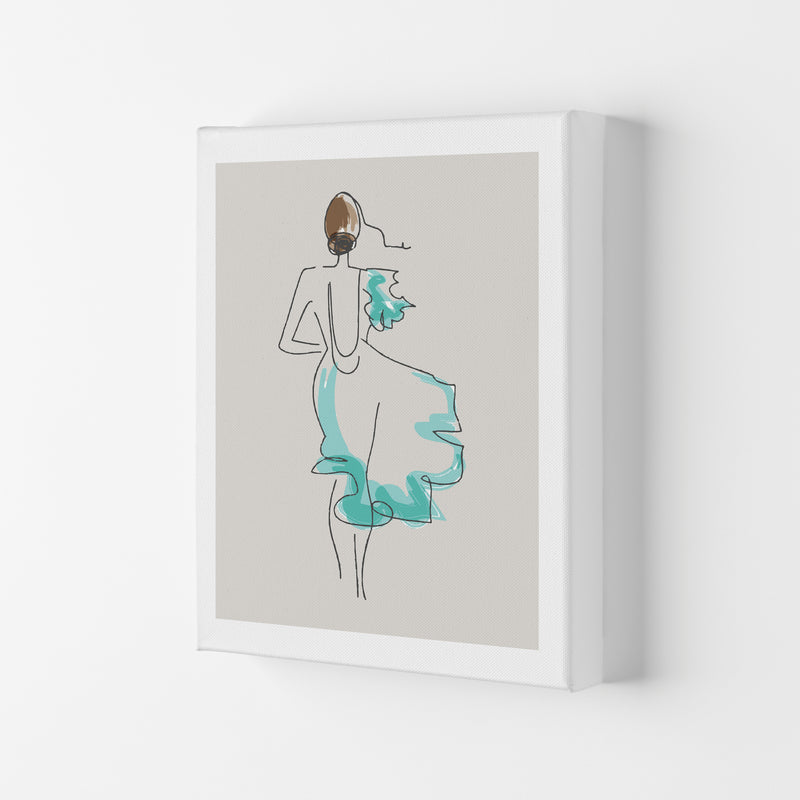 Inspired Stone Woman in Dress Line Art Art Print by Pixy Paper Canvas