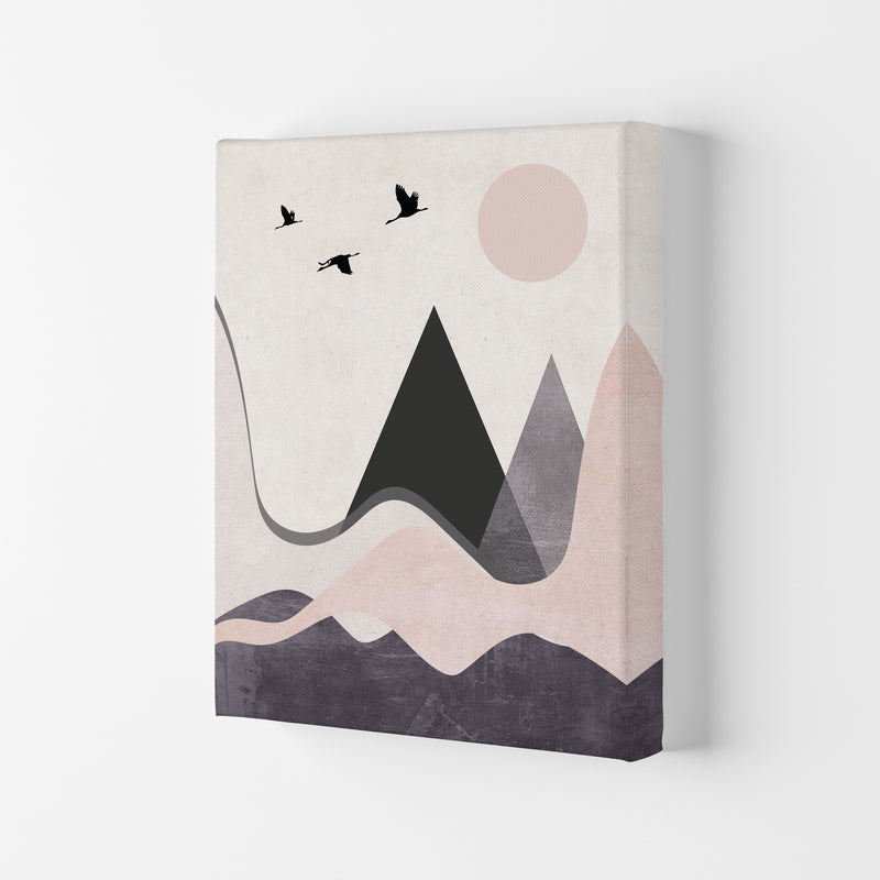 Hills and mountains pink cotton Art Print by Pixy Paper Canvas