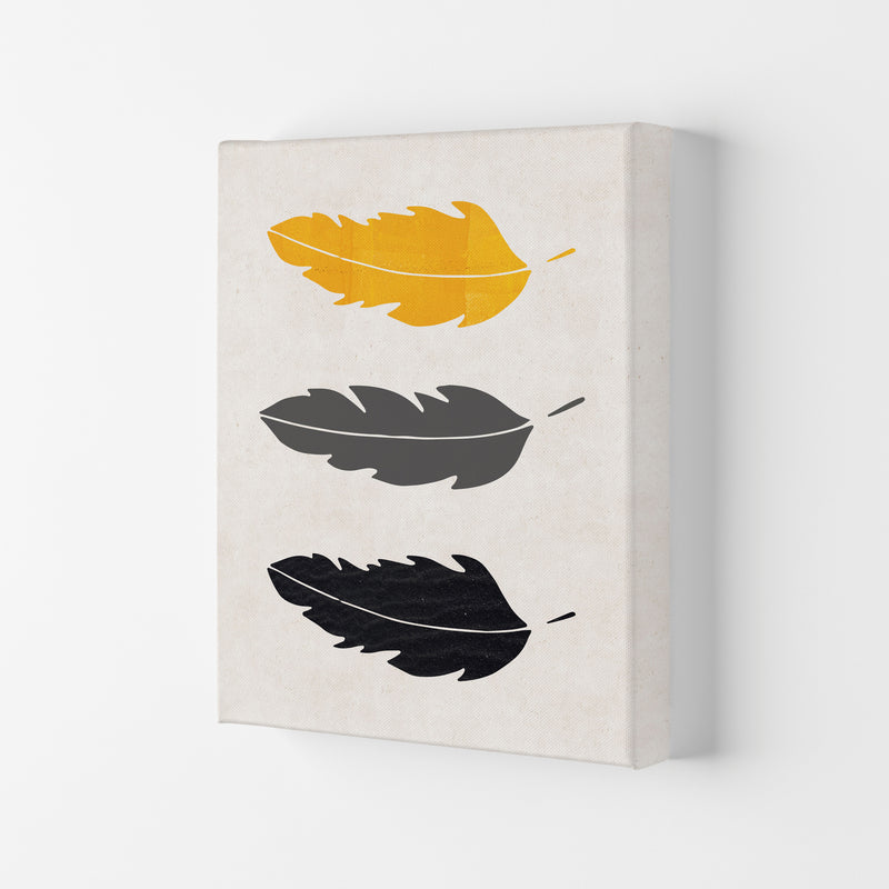 Feathers Mustard Art Print by Pixy Paper Canvas