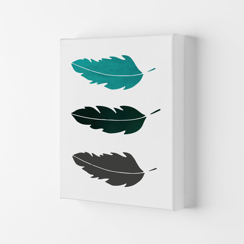 Feathers Emerald Art Print by Pixy Paper Canvas