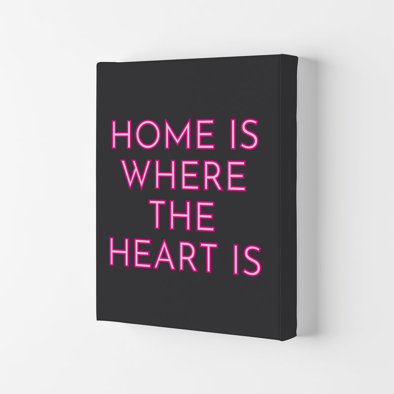 Home Is Where The Heart Is Neon Art Print by Pixy Paper Canvas