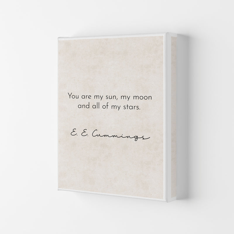 You Are My Sun - Cummings Art Print by Pixy Paper Canvas