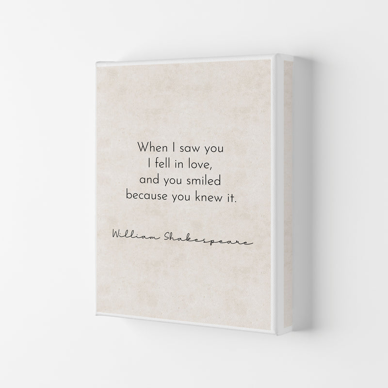 When I Saw You - William Shakespeare Art Print by Pixy Paper Canvas