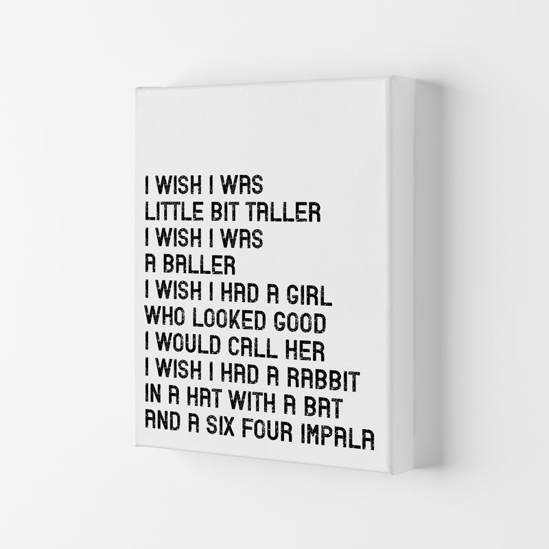 I Wish I Was A Baller Art Print by Pixy Paper Canvas