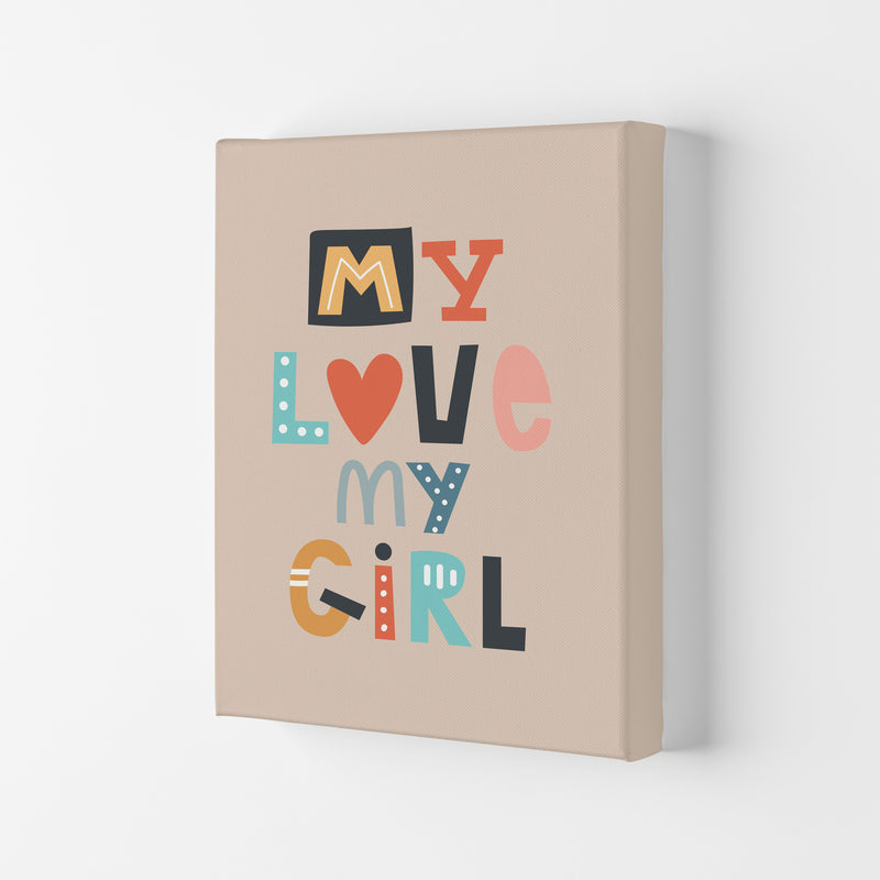 My love my girl Neutral kids Art Print by Pixy Paper Canvas