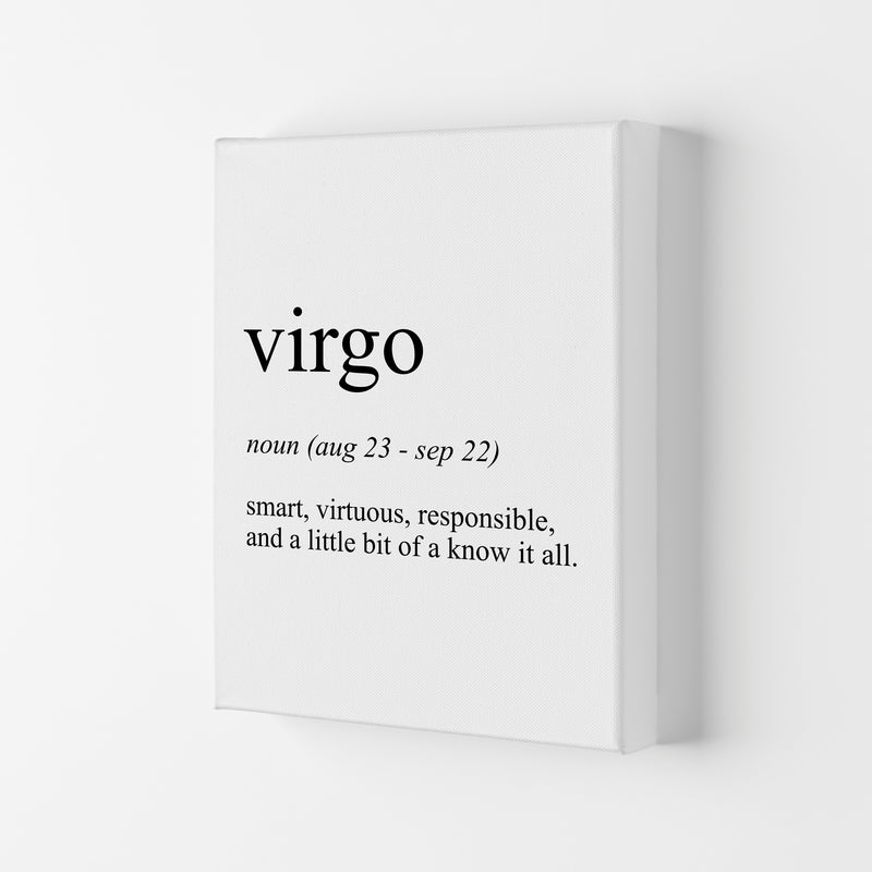 Virgo Definition Art Print by Pixy Paper Canvas