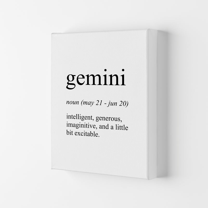 Gemini Definition Art Print by Pixy Paper Canvas