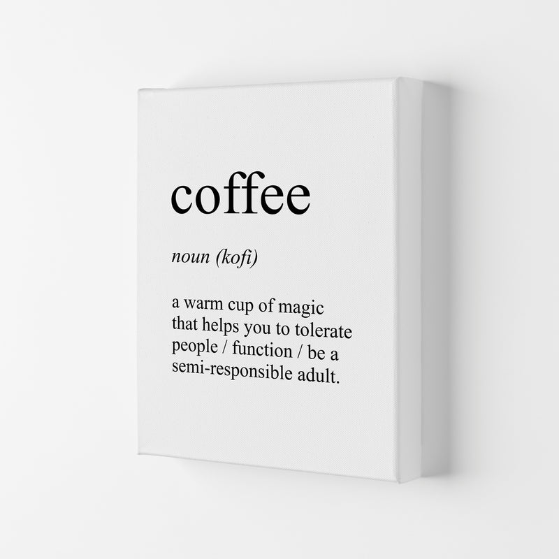Coffee Definition Art Print by Pixy Paper Canvas