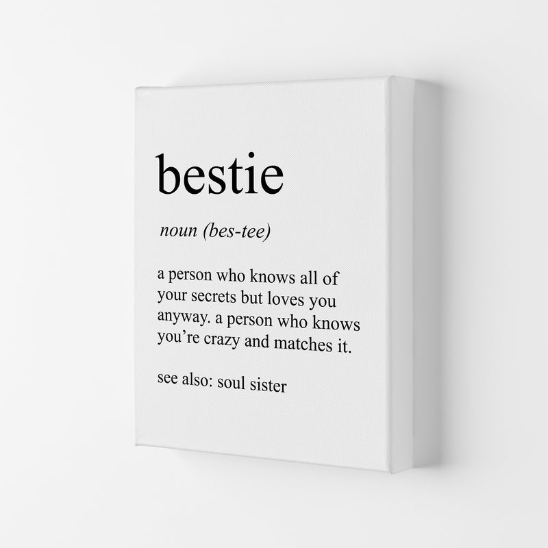 Bestie Definition Art Print by Pixy Paper Canvas
