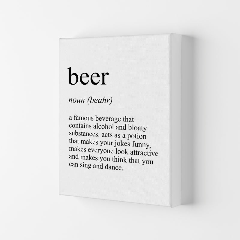 Beer Definition Art Print by Pixy Paper Canvas
