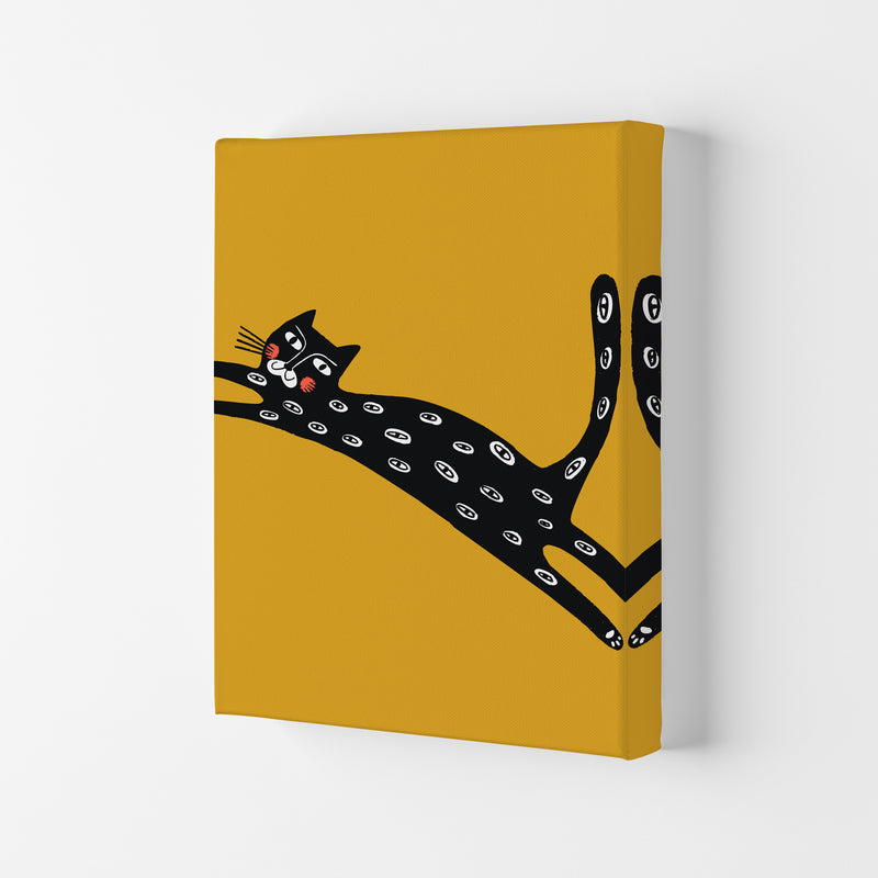 Mustard Cat Art Print by Pixy Paper Canvas