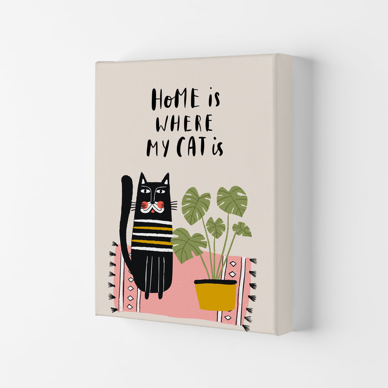 Home Is Where My Cat Is Art Print by Pixy Paper Canvas