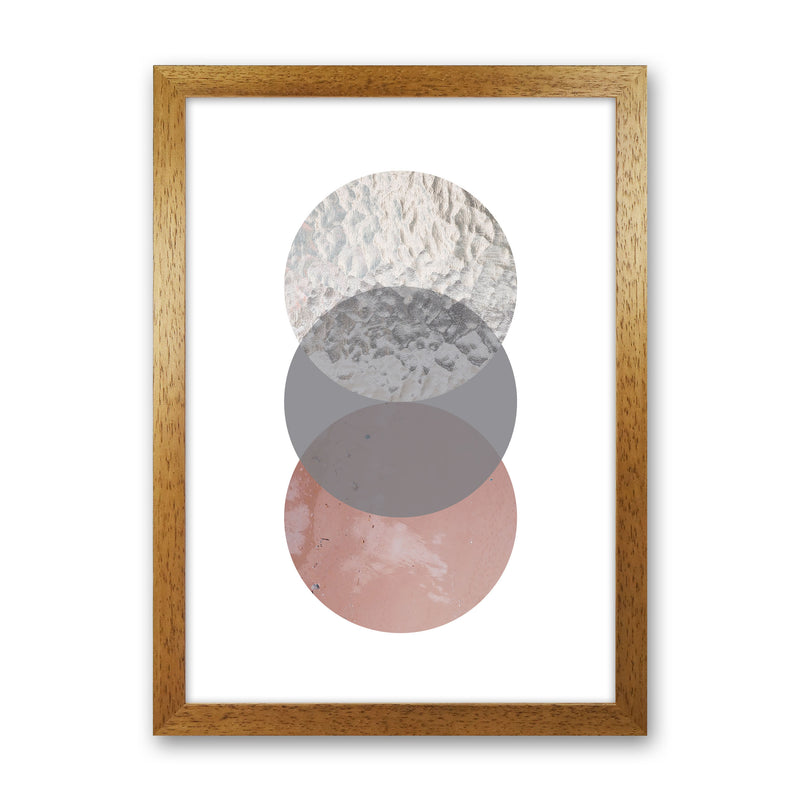 Peach, Sand And Glass Abstract Circles Modern Print Oak Grain