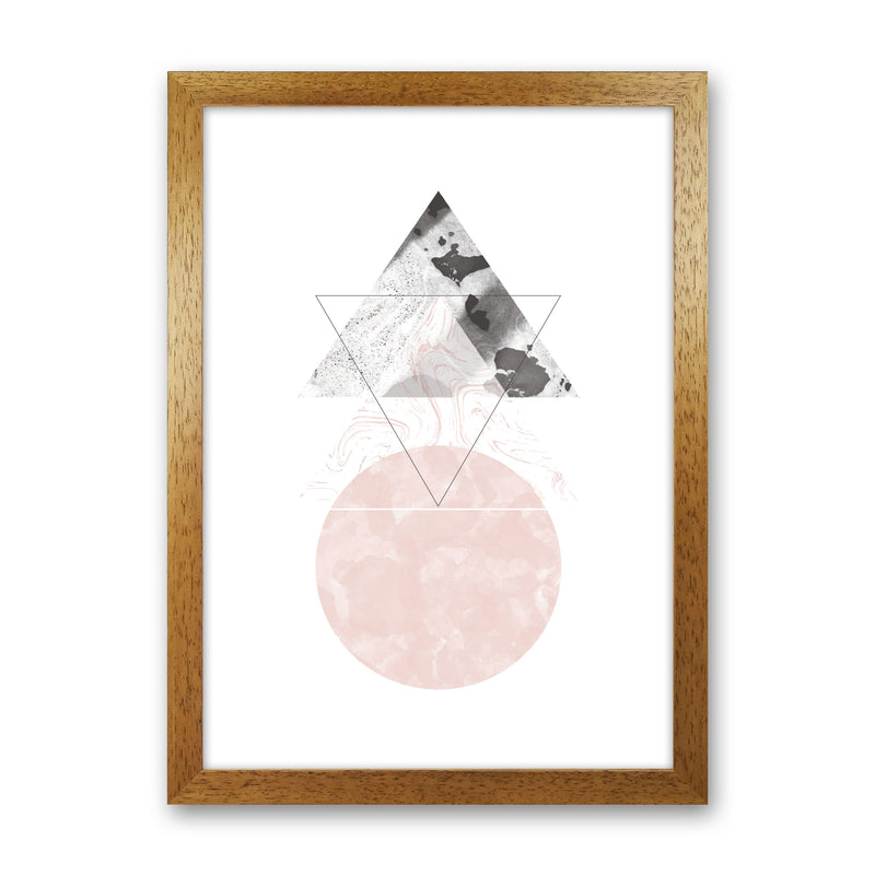 Black And Pink Marble Abstract Triangle And Circle Modern Print Oak Grain