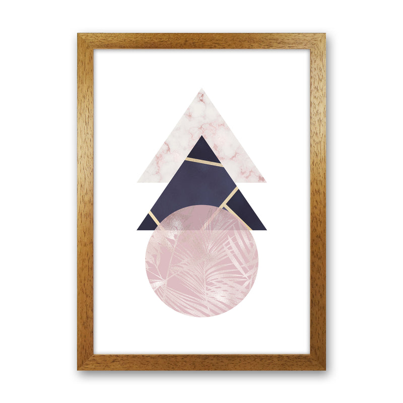 Pink And Navy Marble Abstract Triangles And Circle Modern Print Oak Grain