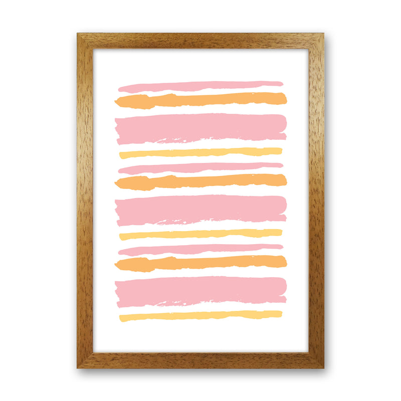 Pink Contrast Abstract Stripes Modern Print Oak Grain